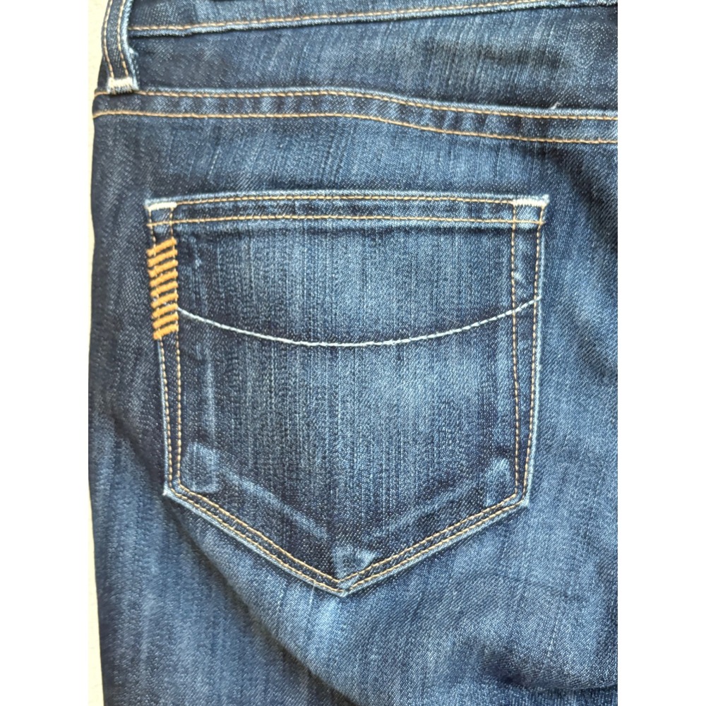 Paige Laurel Canyon Flare Jeans Womens 27 Dark Wash Blue Denim Mid Rise Stretch - Picture 8 of 13